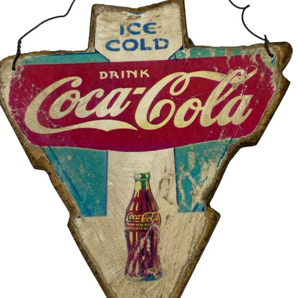 Coca-Cola Vintage Reproduction Advertising Signs On Wire Hangers Set of 2 - Picture 4 of 10